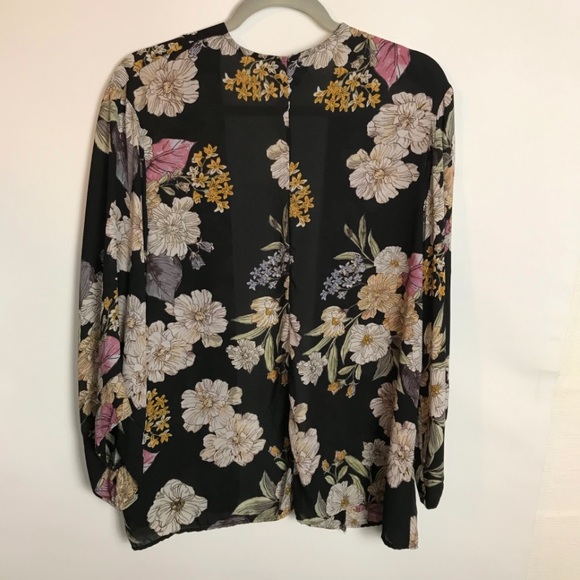 KAIA COLLECTIVE Women’s Black Floral Swim Beach Cover Summer Kaftan Layer - M - Picture 2 of 3